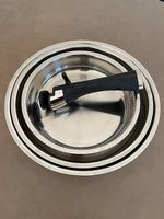 Lot de 3 poêles tout inox Pradel + 1 manche amovible
