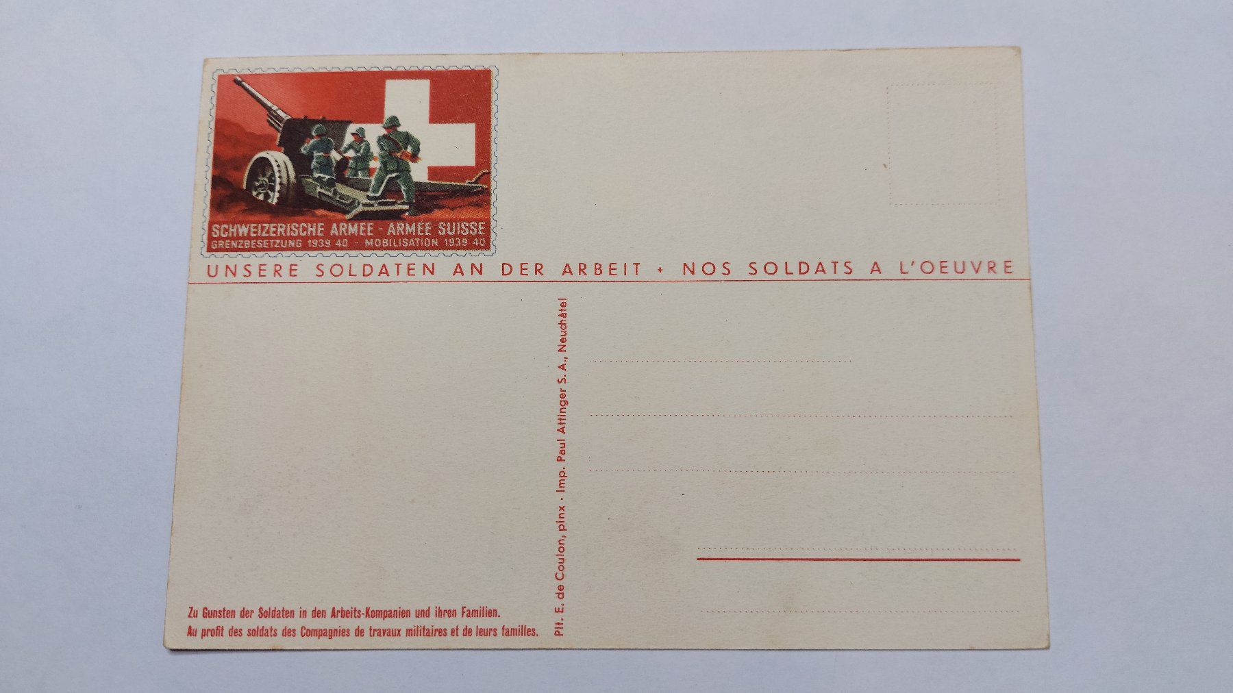 Cartoline postali: Schweizer Armee Postkarte Grenzbesetzung 1939 /40 – Nuovo (secondo la descrizione) da Dornach venduto da Lok-Service-56 1