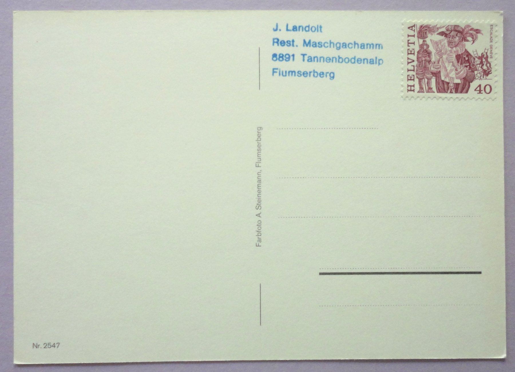 Cartoline postali: Flumserberge Höhenweg 2000 m – Usato da Fétigny venduto da Billy2miny 1