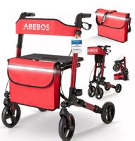 AREBOS Alu Rollator klappbar Leichtgewichtsrollator Laufhilf