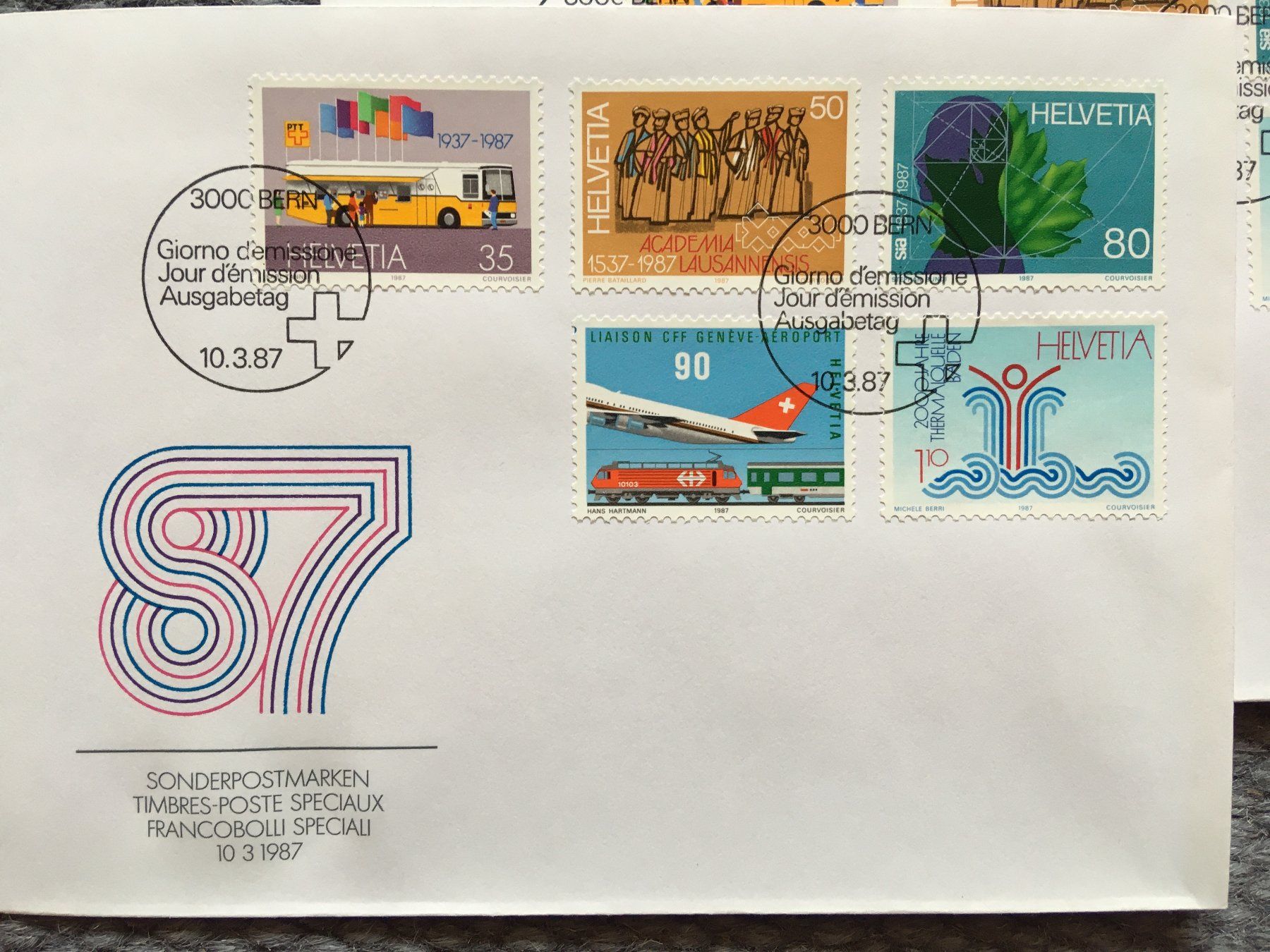 Tutti i francobolli: Werbemarken 1987 auf FDC - 5x – Usato da Nesslau venduto da andi_hon 1