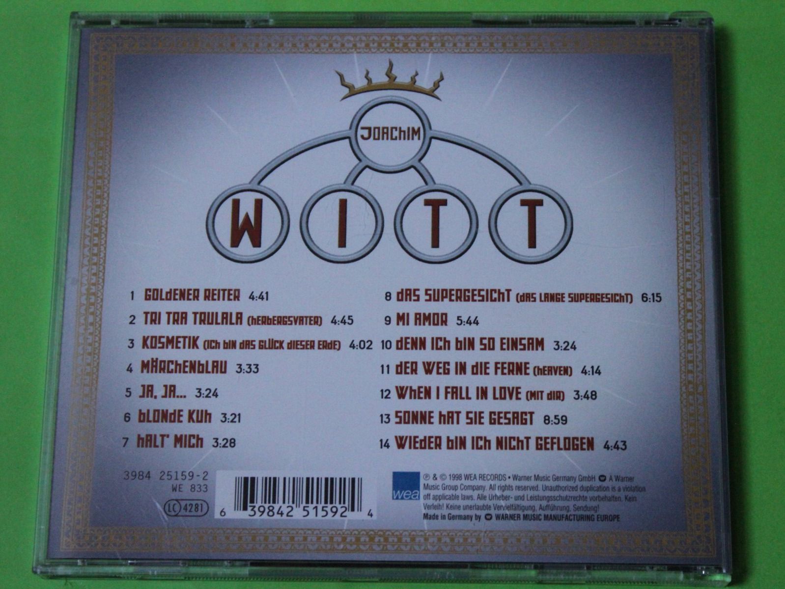 CDs: Joachim Witt - Das Beste CD 1998 vergriffen – D'occasion à Tübach par JamesStone 2
