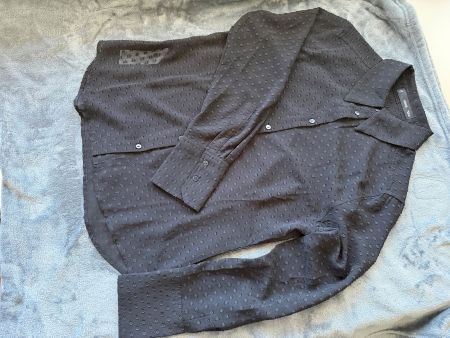 MNG Blouse noire à pois XS transparente
