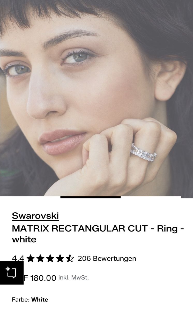 Anelli: Authentic Swarovski Matrix Rectangular Ring, Size 55 – Nuovo (secondo la descrizione) da Gebenstorf venduto da AA2015 5