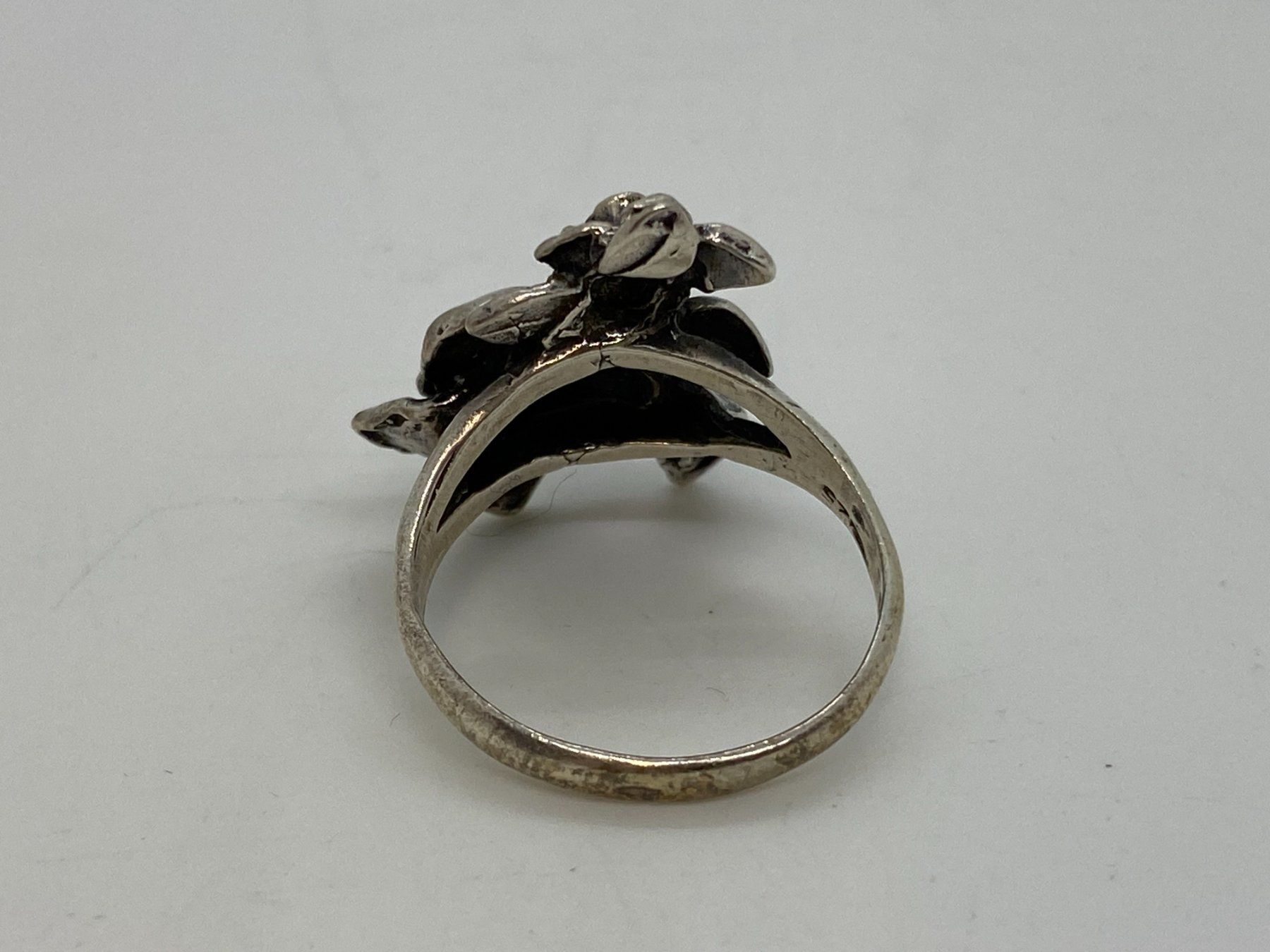 Ringe: ROSEN Ring Gr. 54 22x18mm 925 Silber /// E402 – Gebraucht aus Bern von  2