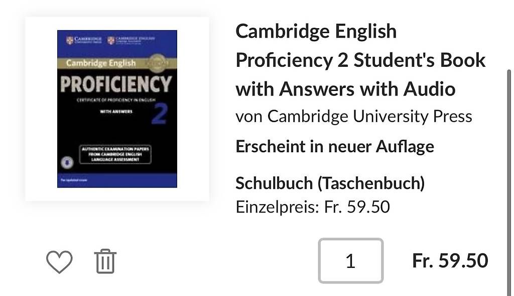 Bücher: Cambridge English Proficiency 2 Student's Book  – Gebraucht aus Oberglatt ZH von dar_9vlg 2