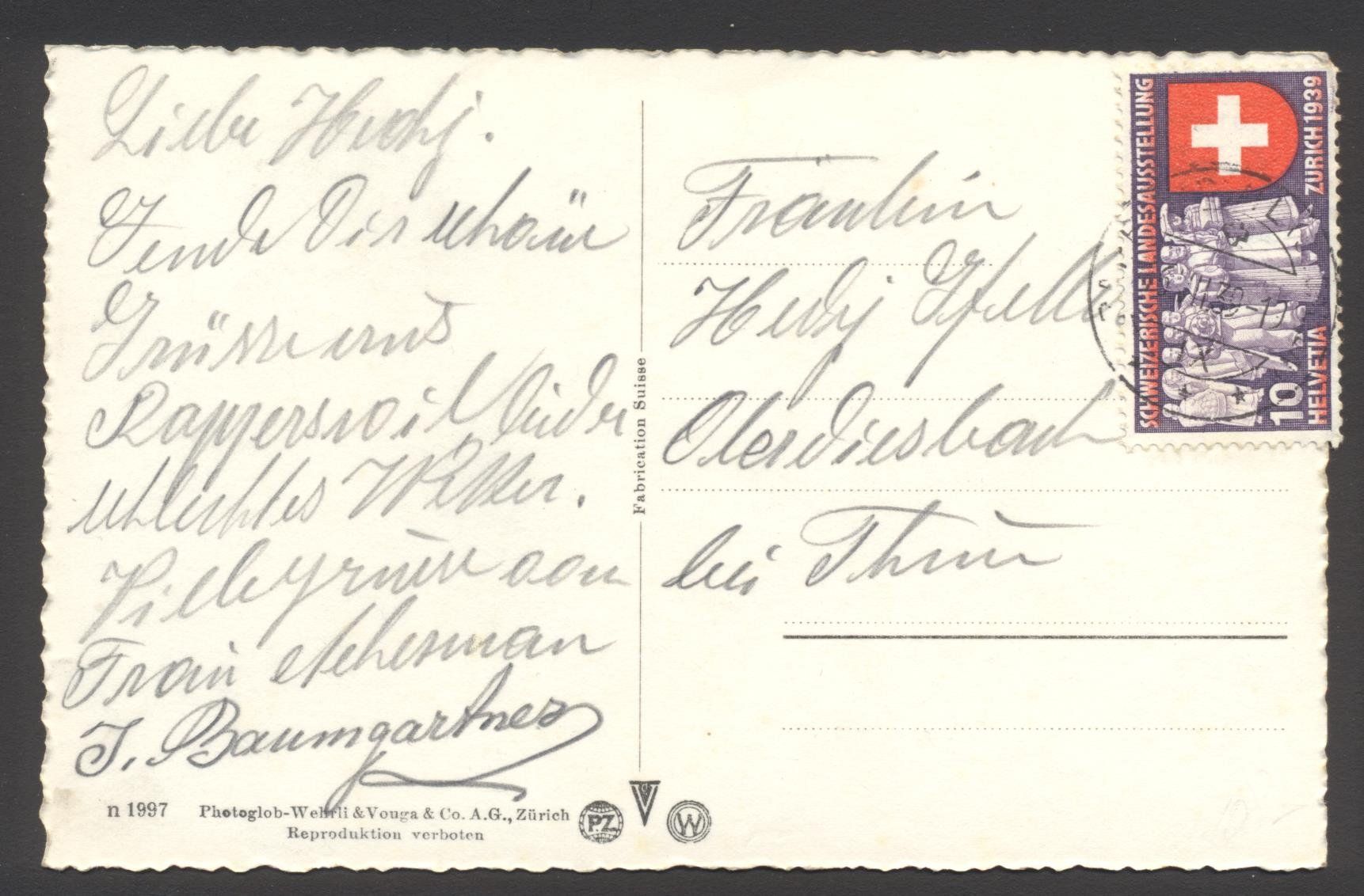 Cartoline postali: PK Rapperswil – Usato da Siebnen venduto da Fstaehli 1