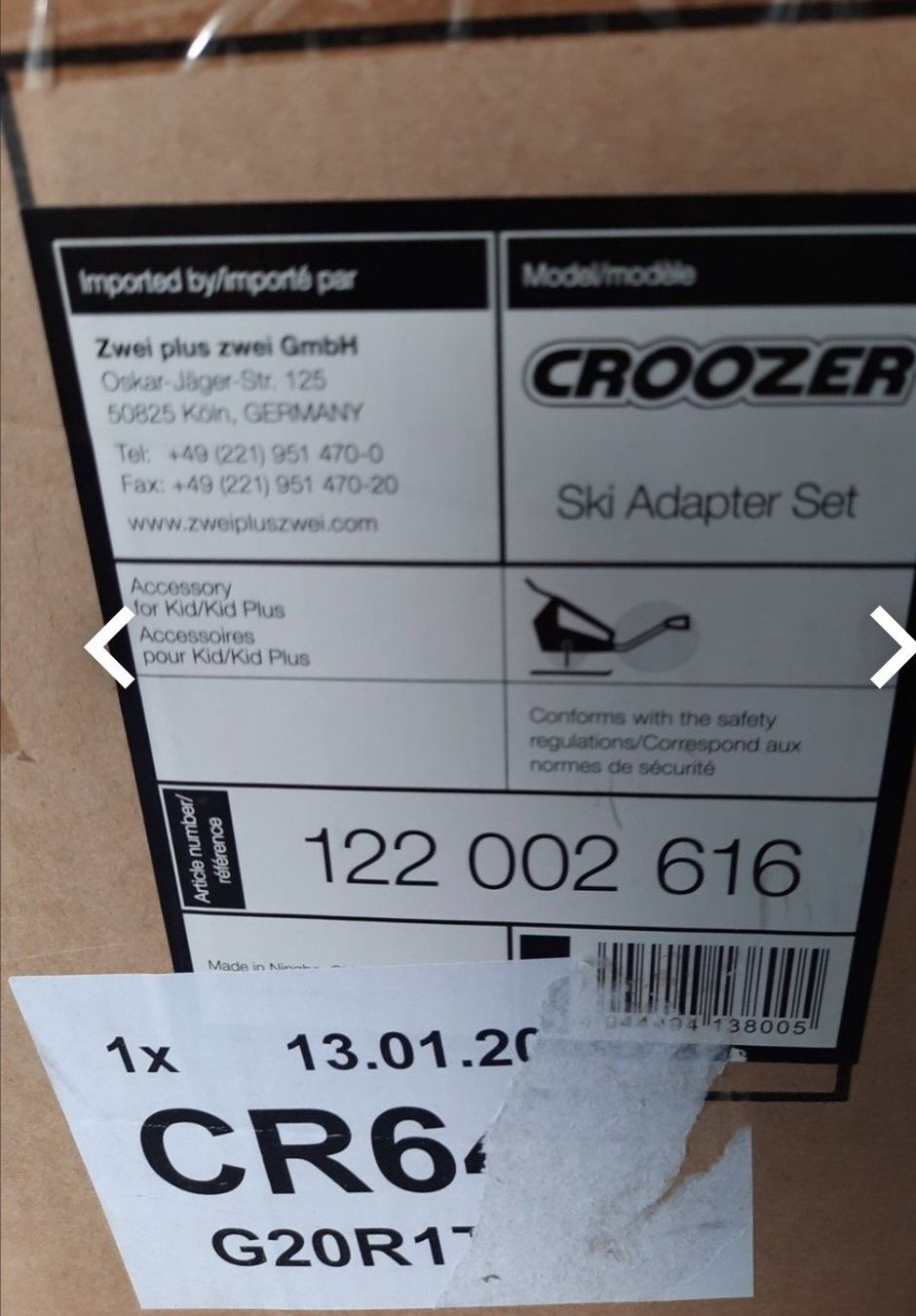 Croozer Rimorchi: Croozer Ski Adapter Set – Nuovo e nell'imballaggio originale da Zürich venduto da Maikedo 1