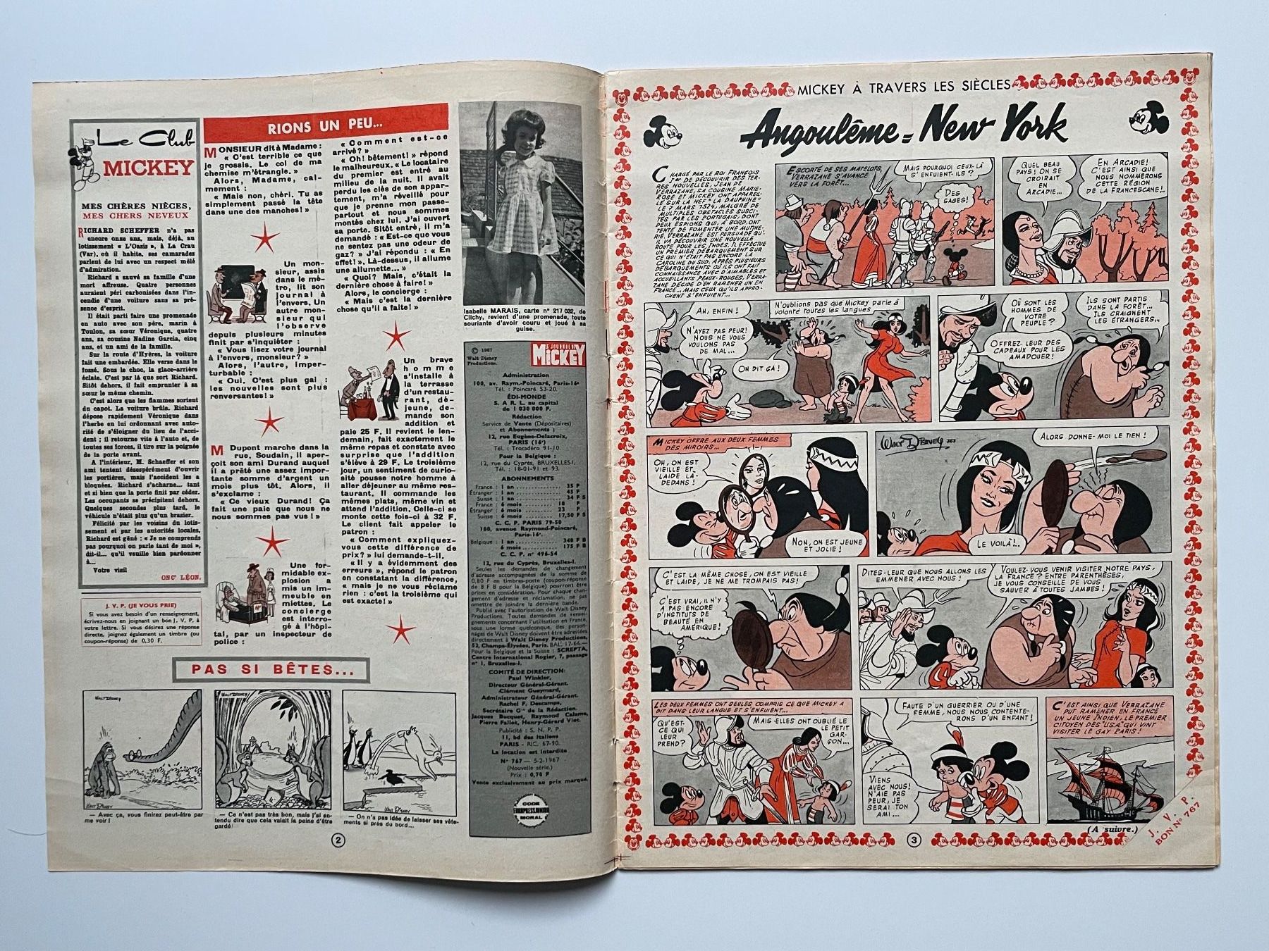 Fumetti: Micky Maus Comic: Le Journal de Mickey No 767 von 1967 – Usato da Baar venduto da bricksandmore 1
