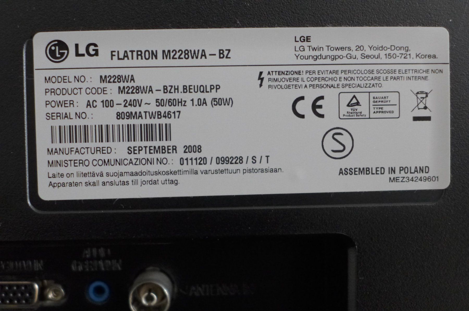 LG Monitore: Bildschirm mit TV Tuner – Gebraucht aus Gossau SG von jerrycotton62 3