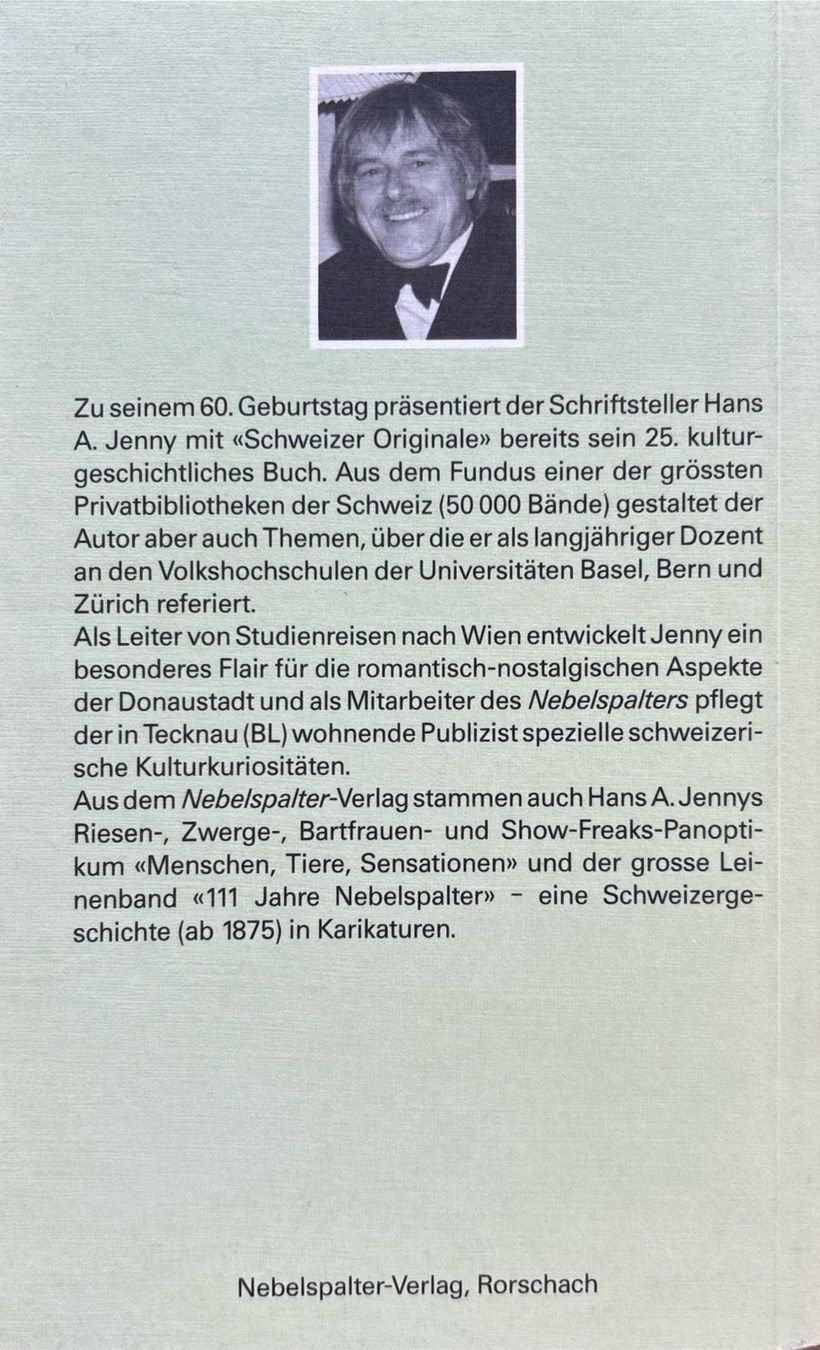 Libri: Jenny Hans A., Schweizer Originale Bd. 1 – Nuovo (secondo la descrizione) da Sarnen venduto da Livres 1