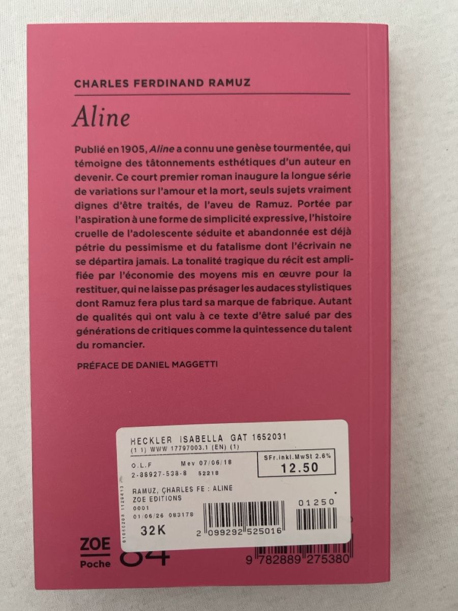 Livres: Aline, C.F. Ramuz – Neuf (Voir description) à gattikon par isa_6skk 1