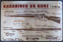 Blechschild - KARABINDER 98 KURZ