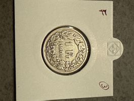 Swiss 1 franc 1909 Silver Coin
