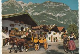 Garnisch partenkirchen Postkutsche-Frau mit Kuh