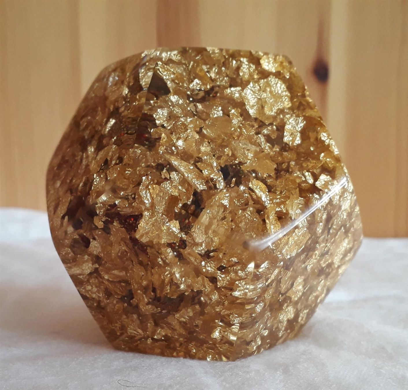 Pietre preziose: ORGONIT DODEKAEDER * Kristall  Blattgold – Nuovo e nell'imballaggio originale da Aeschi b. Spiez venduto da KRONLICHT 8