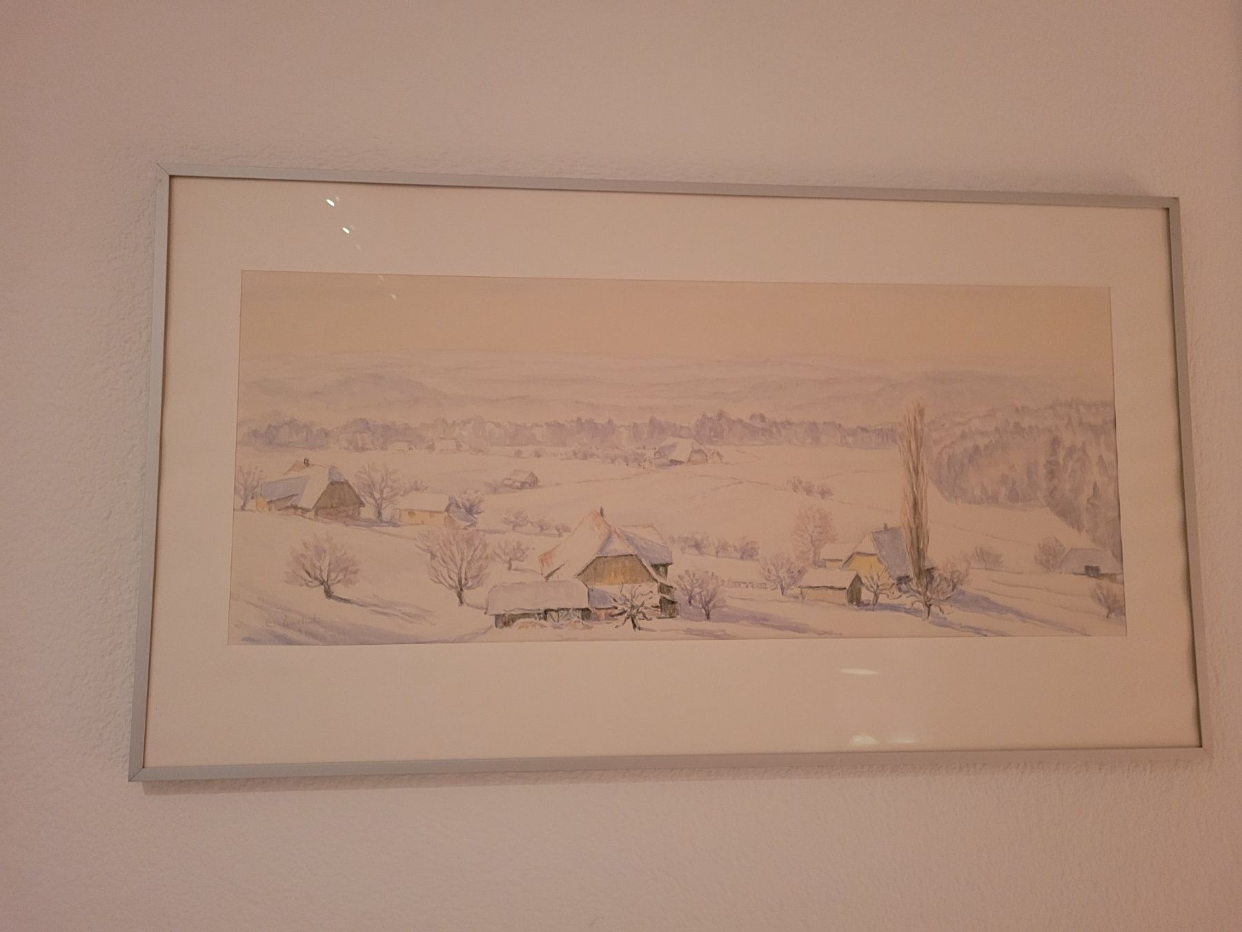 Gemälde: Original von Emil Bärtschi Winterlandschaft – Gebraucht aus Aarberg von belaija 2