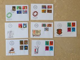 7 Ersttagsbriefe FDC Schweiz aus dem Jahr 1981
