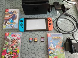Nintendo Switch avec 6 jeux