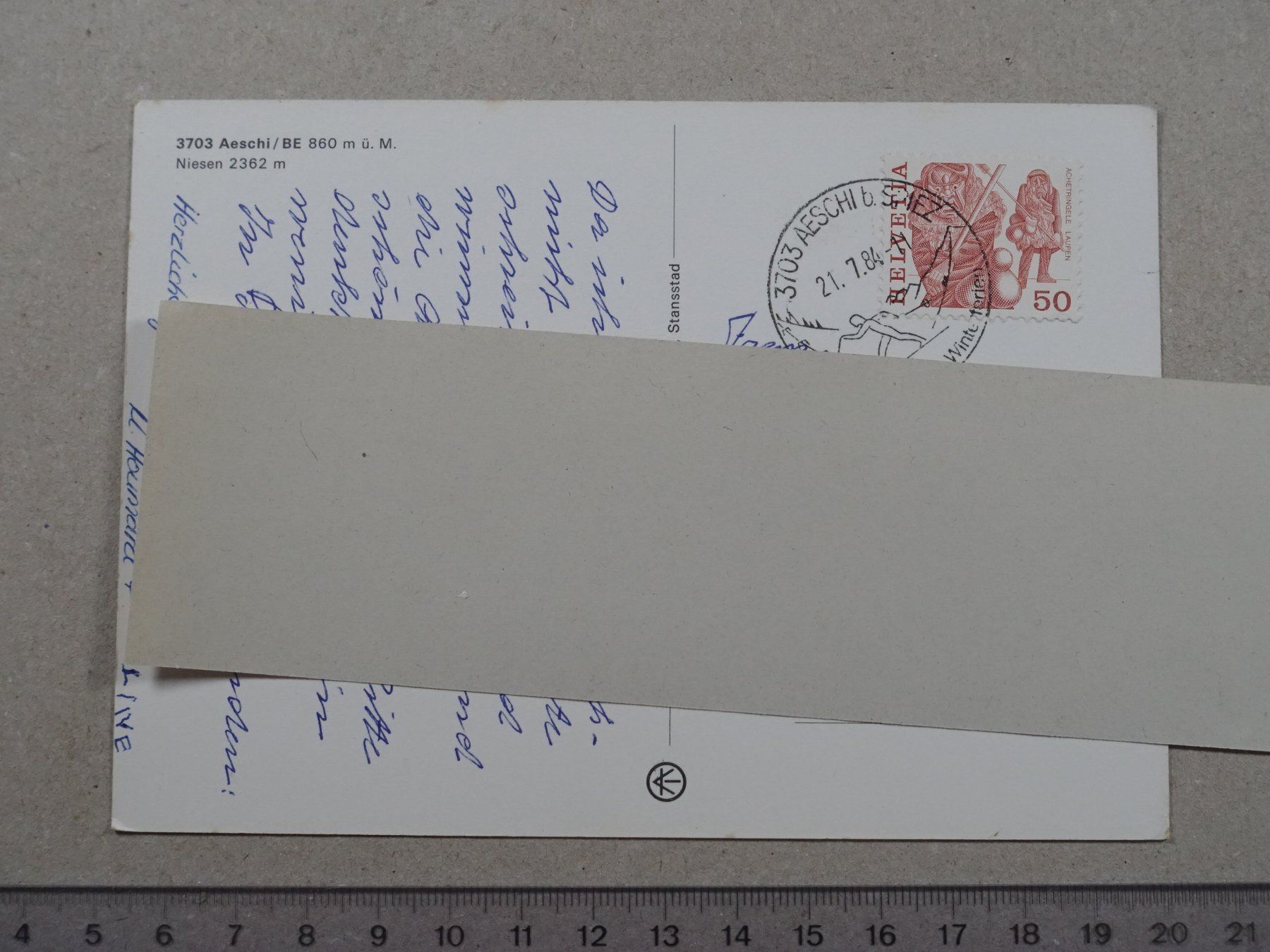 Ansichtskarten: Aeschi BE, Niesen, 1984 – Gebraucht aus Lenzburg von fh1 1