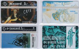 4 ungebrauchte Firmen Taxcards der Schweiz ab 1 Franken