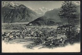 AK Interlaken, Ortsansicht mit Unterseen
