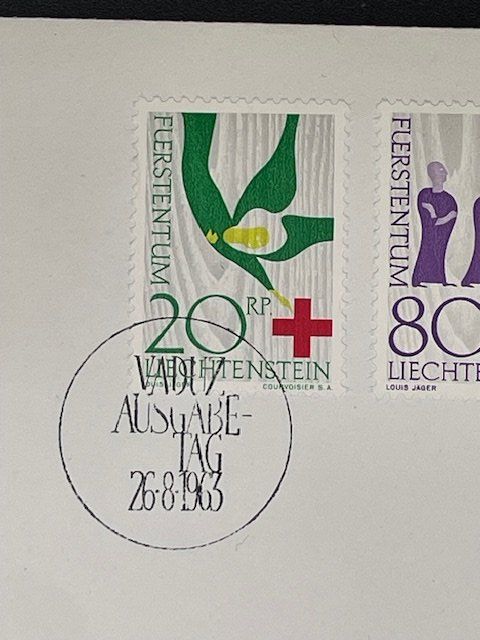 Tutti i francobolli: Ersttagsbrief (Lichtenstein 26.08.1963) – Usato da Herisau venduto da ErWi9100 2