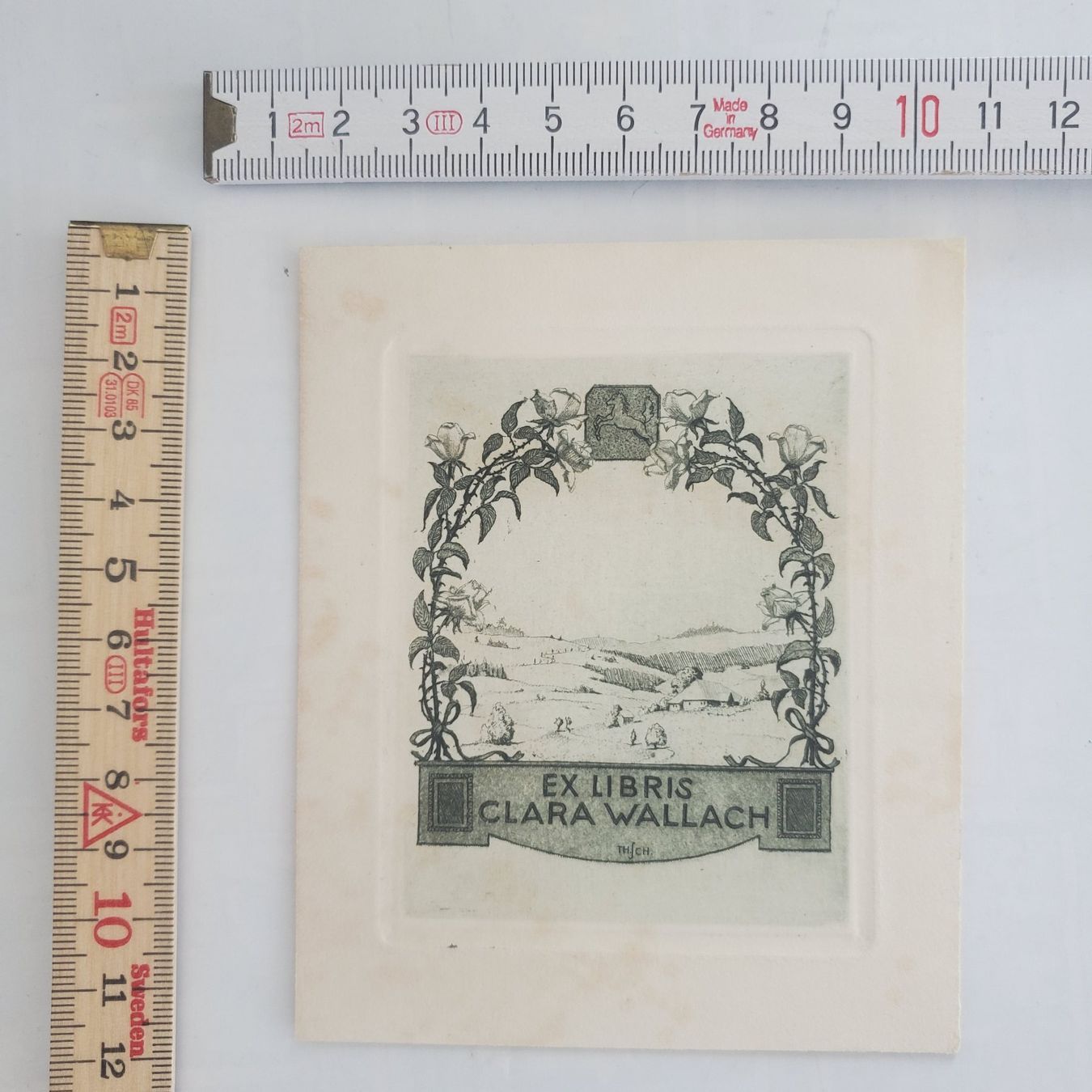 Dipinti: ex libris  Original Radierung Th. Schück Clara Wallach – Usato da Opfikon venduto da Diversamente 1