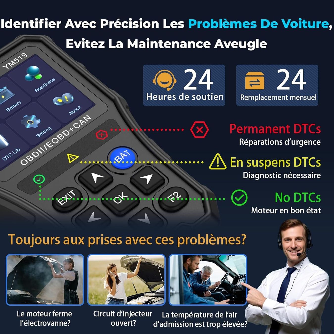 Messen: OBD2 Scanner Auto Diagnosegerät mit Batterietester – Neu und originalverpackt aus Genève von Lotus-18 4