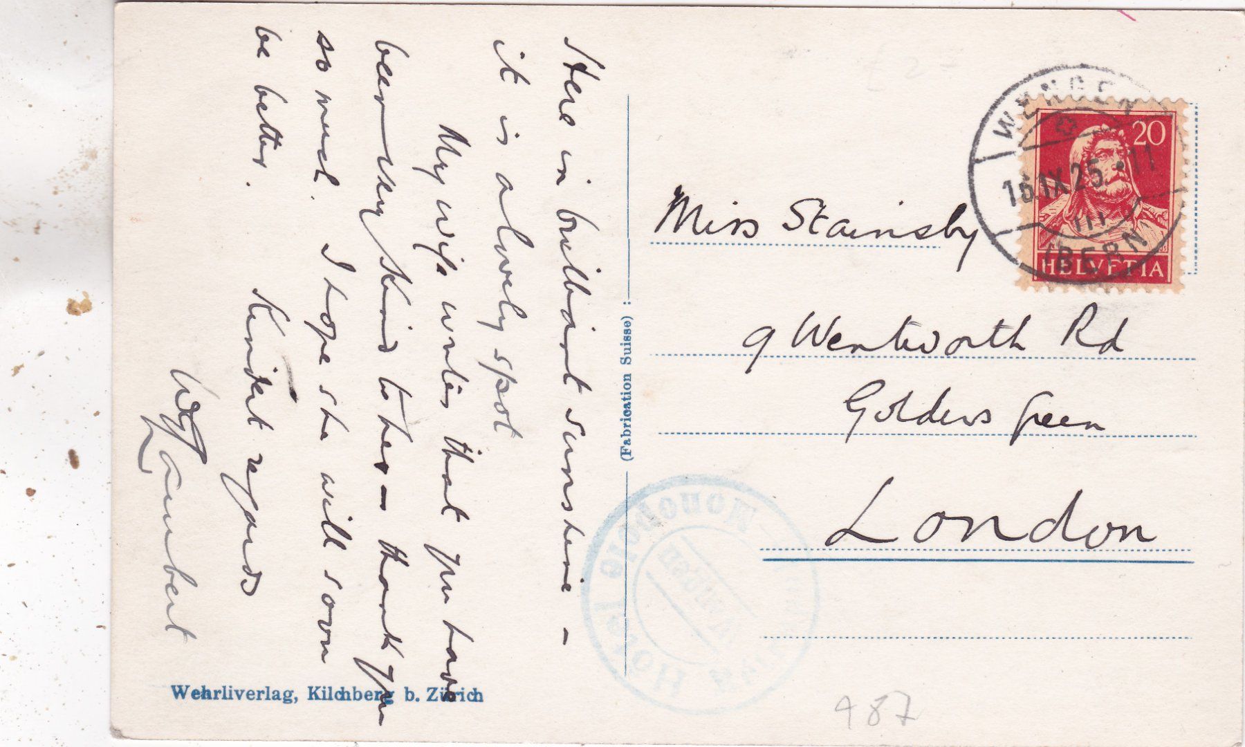 Cartoline postali: Mürren gegen Breithorn 1925 – Usato da Herisau venduto da Lisegrat2008 1