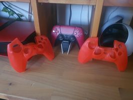 2 x PS5 Controller Abdeckung Rot // Nur Silikon
