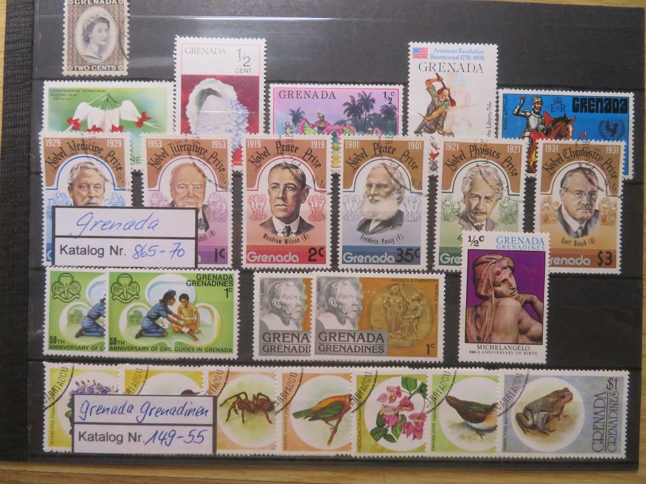Tutti i francobolli: Grenada, Grenada Grenadinen, St. Christopher, Nevis, Anguill – Usato da Spreitenbach venduto da heitersberg54