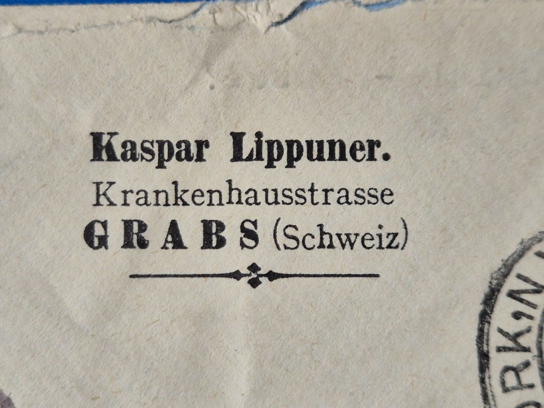 Tutti i francobolli: Luftpostbrief 1935 eingeschrieben  Grabs - New York City – Usato da Seewen SZ venduto da SuperpumaDisplayTeam 6