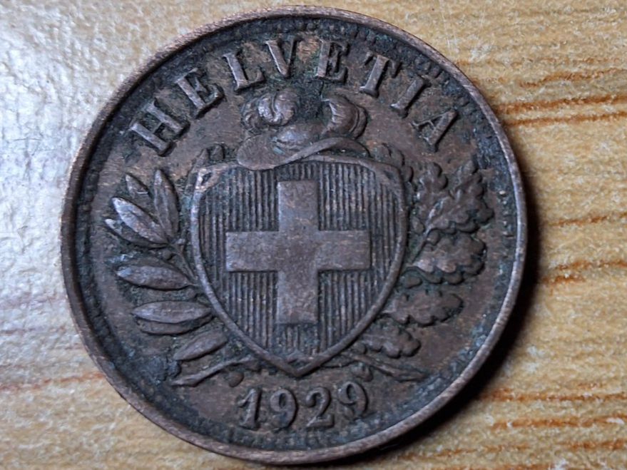 Toutes les monnaies: 2 Rappen 1929 - Selten! – D'occasion à Münchenstein par purbach1