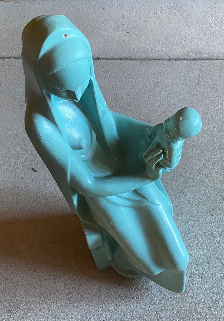 Statuette: schöne Madonna, hellblau, Handarbeit aus Ton – Usato da Dietlikon venduto da sepiwaku 2