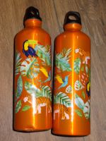 Bouteilles gourdes aluminium motif jungle 2 pièces