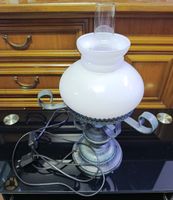 Vintage Nachttischlampe im Petroleumlampen-Stil, elektrisch