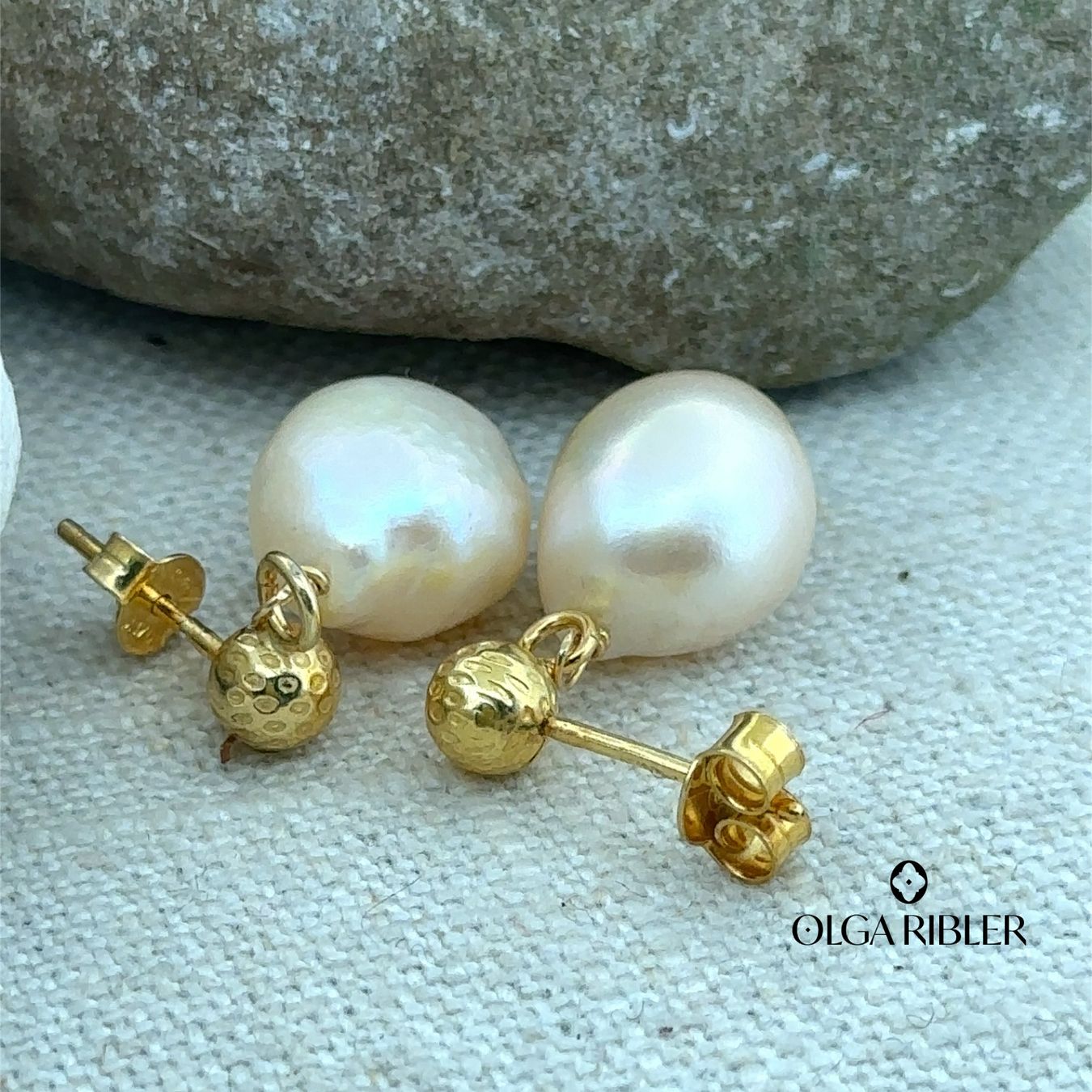 Olga Ribler Orecchini pendenti & Orecchini a lobo: Barockperlen Ohrstecker -  vergoldet - Sommer Schmuck – Nuovo (secondo la descrizione) da Luzern venduto da Schmuckoutlet 4
