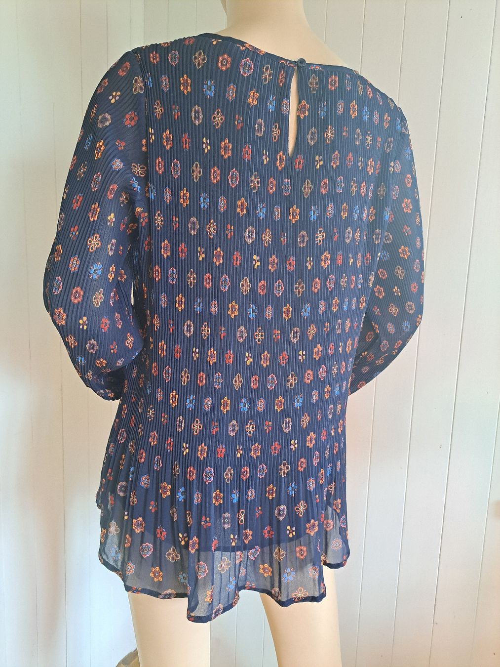 Tuniche: FROGBOX Plissée Bluse Tunika M 38 Oberteil Longsleeve Top – Usato da Mollis venduto da Fauchi99 3