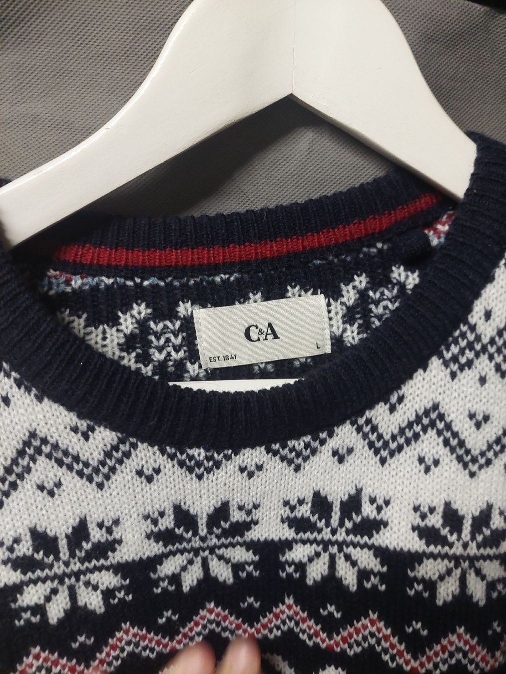 C&A Maglioni & Felpe: C&A Winter Pullover Gr. L mit Schneeflockenmuster, warm & ku – Usato da Sissach venduto da zwwerg 1