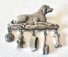 Vintage Brosche 1990er Jahre. DOG.