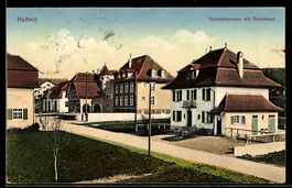 AK Huttwil, Hofmattstrasse mit Schulhaus