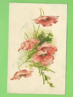 Antike Postkarte, Mohnblumen