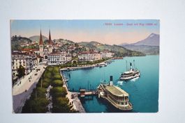 AK Luzern Quai mit Rigi LU