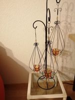 Kerzenstaender Metall, schwarz, fuer Teelichter, Deko