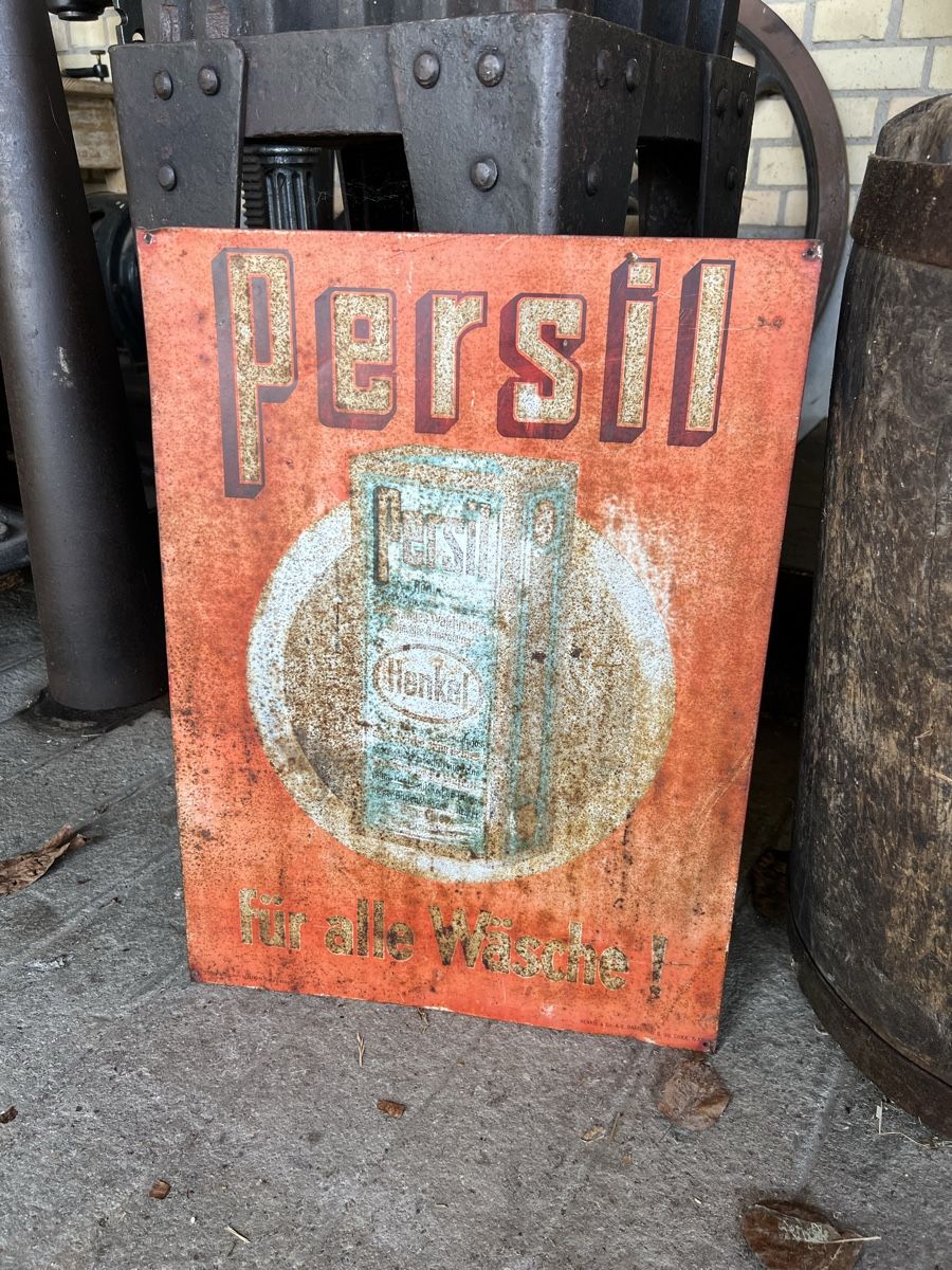Persil Insegne: Original Persil Blechschild Reklameschild Henkel Basel – Usato da Theilingen venduto da ovi123