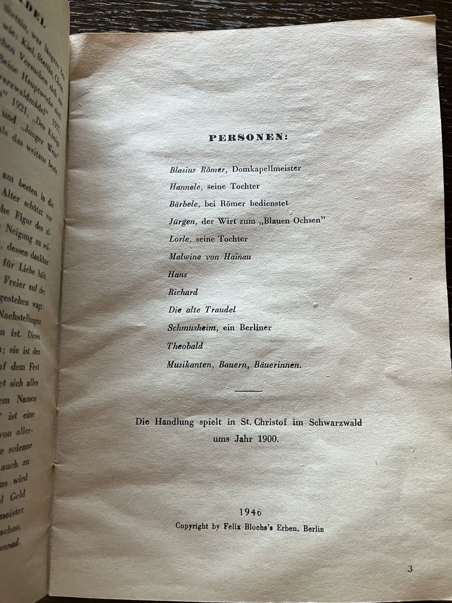 Libri: Schwarzwaldmädel Operetten-Textbuch 1946 – Usato da Winterthur venduto da Mmagu 2