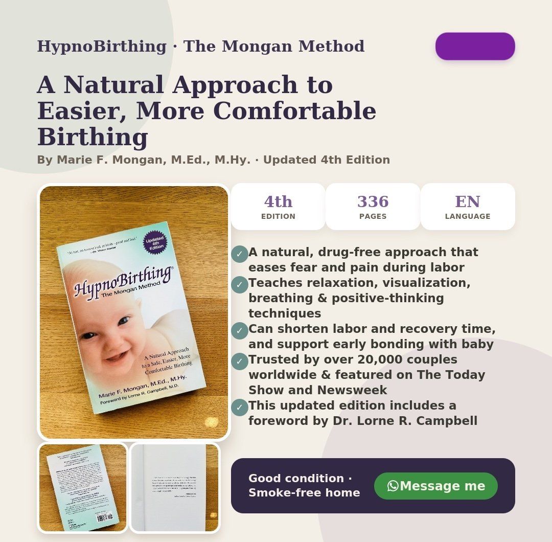 Libri: Hypnobirthing The Mongan Method: Marie F Mongan – Usato da Wohlenschwil venduto da Yola_ 1