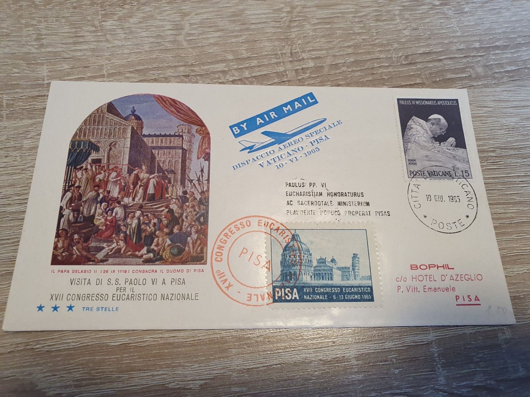 Cartoline postali: Vaticano - Pisa 1965 – Usato da Balgach venduto da SIMEON27