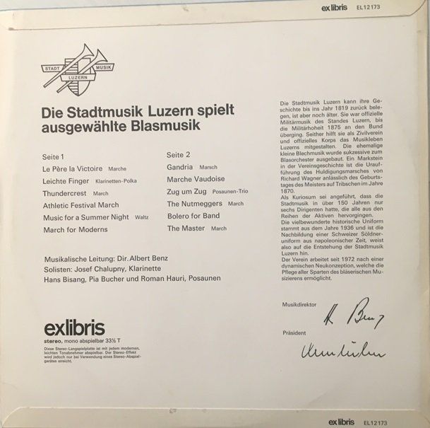 Dischi in vinile: Stadtmusik Luzern (LP) – Usato da Grüningen venduto da azulmarron 1